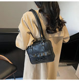 KYLETHOMASW  -  High Street Bow Red Shoulder Bags Women New Versatile Pu Leather Y2k Handbag Female Square Underarm Bag Aesthetic