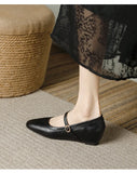 KYLETHOMASW  -  mary janes shoes woman height increasing flats soft leather ankle belt mocasines women elevator shoes zapatos de mujer 2025