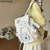 KYLETHOMASW  -  Star Polka Dot Bag Drawstring Mochila Outdoor Casual Mochilas Mujer Travel Backpacks Fashion Backpack Student Bags for Woman