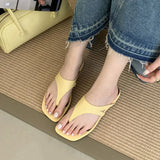KYLETHOMASW  -  Summer Beach Female Flip Flops Women Flats Slippers Shoes Fashion Square Toe Ladies Flats Slippers Slides Sandals Shoes