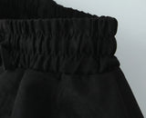 KYLETHOMASW  -  Retro Lacing Up Bow Elastic Waist Suede Faux Leather Mini Cake Skirt Women Ball Gown Swing Skater Party Femme Camel Black