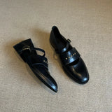 KYLETHOMASW  -  Women's Leather Shoes Spring 2025 New Genuine Leather Low-heel Women's Shoes Fashion Buckle Mary Jane Shoes Women's