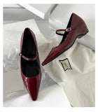 KYLETHOMASW  -  Pointed Toe Women Shoes Buckle Strap Solid Color Retro Designer Brand 5CM High Heel Shallow Female Shoes Concise Casual Shoes