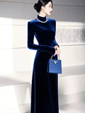 KYLETHOMASW  -  autumn and winter new base French high-end black Korean velvet dress for children  vintage dress  LOOSE FIT