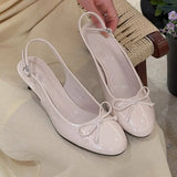 KYLETHOMASW  -  Spring Fashion New Gentle Style Bow Open-Toe Sandals for Women, Backless Single Shoes, Sweet and Versatile High Heels