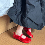 KYLETHOMASW  -  Fashion Split toe Faux suede Patchwork Women Tabi Ballet Flats Spring Autumn Mary Janes Walking Loafers Casual Girls Dance Shoes