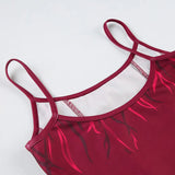 KYLETHOMASW  -  Retro red waist cinching slimming, backless camisole, spicy girl, niche temperament, sexy versatile tank top