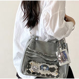 KYLETHOMASW  -  Kawaii Hobo Ita Bag Shoulder Bag Transparent Pvc Window Diy Badge Display Itabag Y2k Jk Anime Cosplay Handbag For Girls