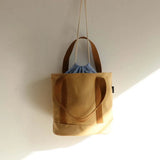 KYLETHOMASW  -  3D Large Capacity Thermal Insulation Bag Canvas Thickened Drawstring Lunch Handbag Japanese Style Polyester Picnic Box Pouch Men