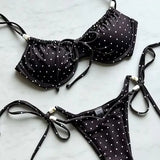 KYLETHOMASW  -  Sexy Women Swimsuit Swimwear Female Bikini Set Beads Biquini Bathing Suit "Push Up Bikinis Dot Swimming Suit Beachwear"