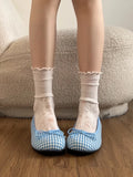 KYLETHOMASW  -  Blue Sweet  Knot Shallow Mouth Single Shoes Women's New Fashion Match Skirts Mary Janes Shoes Elegant Spring Flats