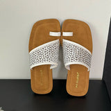 KYLETHOMASW  -  Fashion Luxury Rhinestones Ladies Flats Slippers Shoes Summer Beach Female Flip flops Slides Women Flats Slippers Sandals Shoes