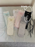 KYLETHOMASW  -  Sweet Bow Lace Sunscreen Calf Socks Lolita Ribbon Transparent Silk Stockings Cute Japanese JK Y2K Slouchy Daily Dating Socks