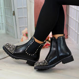 KYLETHOMASW  -  Platform Chunky Heels Ankle Boot Brand New Crystal Combat Boots Cool Fashion Comfy Women Shoes Motorcycle Boots