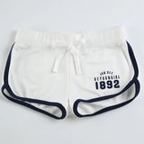 KYLETHOMASW  -  College style digital print contrasting sports shorts for girls, home drawstring, low waist slim fit versatile casual pants
