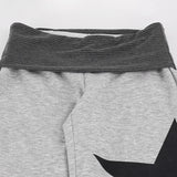 KYLETHOMASW  -  American Five Pointed Star Printed Thin Stripe Flip Waist Chic Pants High Street Spicy Girl Outfit Loose Slimming Wide Leg Pant