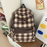 KYLETHOMASW  -  Bow Plaid Mochila  High Capaci Bag Student Laptop Mochilas Mujer Japanese Vintage Bolsas Fashion Simple Bags for Woman Backpack