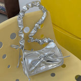 KYLETHOMASW  -  Fashion Bow Women's Bag 2025 Summer New Single Shoulder Underarm Drawstring Pleated Crossbody Square Bags