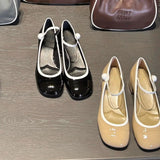 KYLETHOMASW  -  Japanned Leather Mary Janes Woman Color Block High Heels Shoes Ladies Belt Buckle Tacones Wedges Chunky Heeled Escarpins Mujer