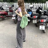 KYLETHOMASW  -  2025 Summer Hot Retro Internet Celebrity Korean New Straight Tube Loose Wave Embroidery Casual Pants Trend
