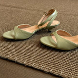 KYLETHOMASW  -  Summer New Gentle Retro Casual Simple Fashion Comfortable Kitten Heel Commuting Elegant Sandals for Women