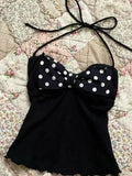 KYLETHOMASW  -  Summer New French Sweet Camis Girl Kawaii Slim Backless Fashion Casual Suspender Top Harajuku Casual Sleeveless Halter Tops