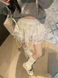 KYLETHOMASW  -   Cake Skirts Women Lace High Waist Slim Loose Sweet Girls 2025 Daily Spring New Casual Party Mujer Gentle Bow Chic