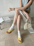 KYLETHOMASW  -  Street Style Fashion Thin Low Heels Slippers Square Head Clip Toe Sandals Female Mules Slides Shoes Beach Flip Flops