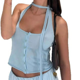 KYLETHOMASW  -  Woolen breasted backless tank top, tight fitting camisole, inner top, summer thin style, spicy women's clothing