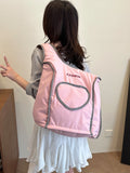 KYLETHOMASW  -  Korean Niche Lazy Style Backpack, Versatile, Casual, Lightweight, Multi-Purpose Backpack, Wide Shoulder Strap, Heart Student Cla