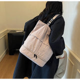 KYLETHOMASW  -  New Women Vintage Simple Backpacks Outdoor Travel Grunge Underarm Bags Y2k Aesthetic Cargo Solid Shoulder Handbags Trendy