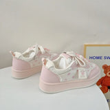 KYLETHOMASW  -  New Women Students Sneakers Fashion Cute Ladies Causal Shoes School Patchwork Non-slip Women's Sports Shoes with Bowknot