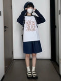 Kylethomasw Funny Rabbit Print T-shirts for Women Kawaii Graphic Raglan Sleeve Tee Shirt Female Autumn Cutecore Oversized Clothes
