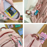 Kylethomasw Multi-pocket Big Woman Backpack Solid Color Boys Girls Campus Style Schoolbag For TeenageNylon Waterproof Travel Bag