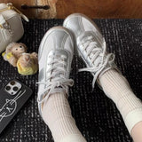 KYLETHOMASW  -  Fashionable Casual Women's Shoes 2025 Spring Summer Lace Up Round Toe Low Heels Sneakers Outside Comfy Flat Sneakers Mujer