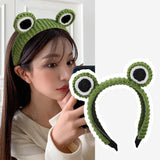 Kylethomasw Fashion Cartoon Big Eyes Frog Hair Band Wash HairBand Korean Version Headwear Hair Accessories For Women