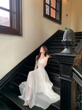 KYLETHOMASW  -  Spring Summer French Fashion Elegant Evening Gown Women's Backless Sexy Tulle Bandeau Party Dress Chic High-end Banquet Gown