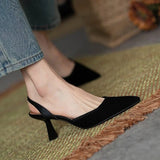 KYLETHOMASW  -  Pointed Toe Women's Sandals Elegant Slippers High Heels Shoes 2025 Summer Sexy Brand Slingback Shoes Dres Pumps Mujer De Slides
