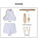 KYLETHOMASW  -  Rumi Zoey Mira Cosplay Costume Wig Women Girls White Leather Suit Halloween Carnival Party Comic-con Role Playing Outfit