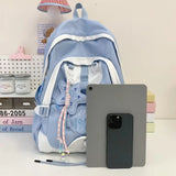 KYLETHOMASW  -  Women Students Contrast Color Patchwork Schoolbags Casual All Match Letter Printing Backpack Fashion Y2k Aesthetic Ins Backpacks