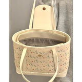 KYLETHOMASW  -  Fashionable Floral White Tota Bag Handbag Women Korean Style Casual Shoulder Bags Ladies Sweet Cute Underarm Bag Y2k