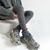KYLETHOMASW  -  Knitted Lolita Thigh High Socks Long Socks for Women Spicy Girl Autumn/Winter Leg Covers Button Split y2k Pile Socks