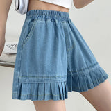 KYLETHOMASW  -  Casual Feng Shui Wash Loose Solid Color Straight Leg Pants Versatile Wide Leg Short Jeans For Women New