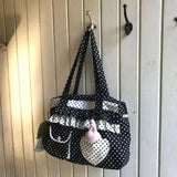 KYLETHOMASW  -  Contrast Dot Print Shoulder Bag High Capacity Tote Bolsos De Mujer Heart Pocket Sac Femme Bags for Woman Daily Using Bolso