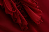 KYLETHOMASW  -  Sexy Women Ruffle V Neck Red Sling Long Dress Fashion Backless Sleeveless Elegant A-line Party Maxi Vestidos Summer