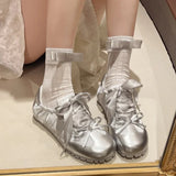 KYLETHOMASW  -  Luxury Designer Women Sneakers Flats Shoes Fashion Comfort Lace Up Non Slip Flats Ladies Outdoor Walk Shoes