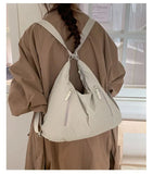 KYLETHOMASW  -  New Solid Simple Zipper Women's Handbags Streetwear Office Lady Shoulder Underarm Bag Y2k Aesthetic Fashion Chic Backpacks