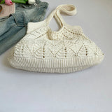 KYLETHOMASW  -  Women's Knitted Hollow Tote Bag Fresh Casual Aesthetic Daily Travel Shoulder Hobo Bag New Soft Fashion Simple Handbags