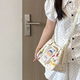 KYLETHOMASW  -  Contrast Star Ita Tote Bag Shoulder Crossbady Bags Portable Zipper Bolsa Daily Bolsos mujer Teenage Girls Bolsas Sac Femme