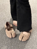 KYLETHOMASW  -  Shoes Woman Flats Loafers Fur Round Toe Autumn Casual Female Sneakers Dress Moccasin Fall Winter Leisure Buckle Strap Flock Rubb